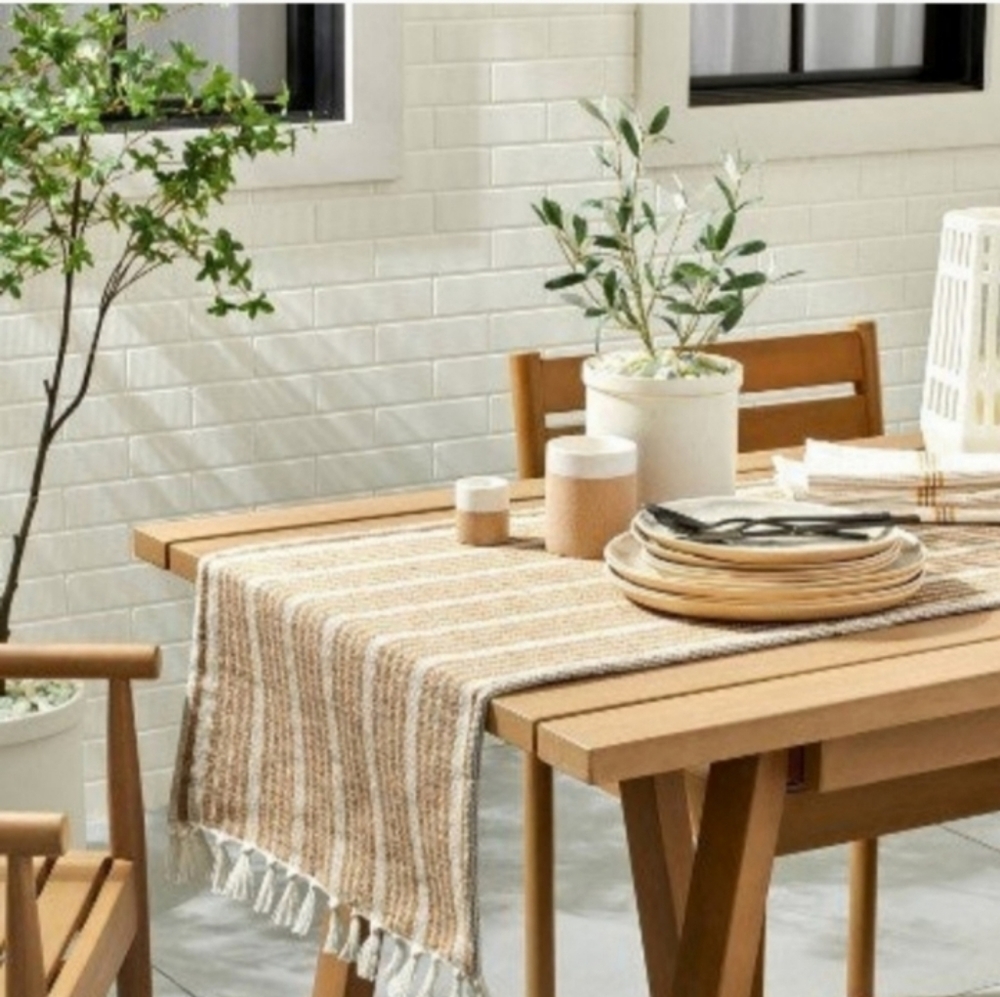 #3 of 4 NWT Hearth and Hand Jute and Cotton Table Runner 14x72